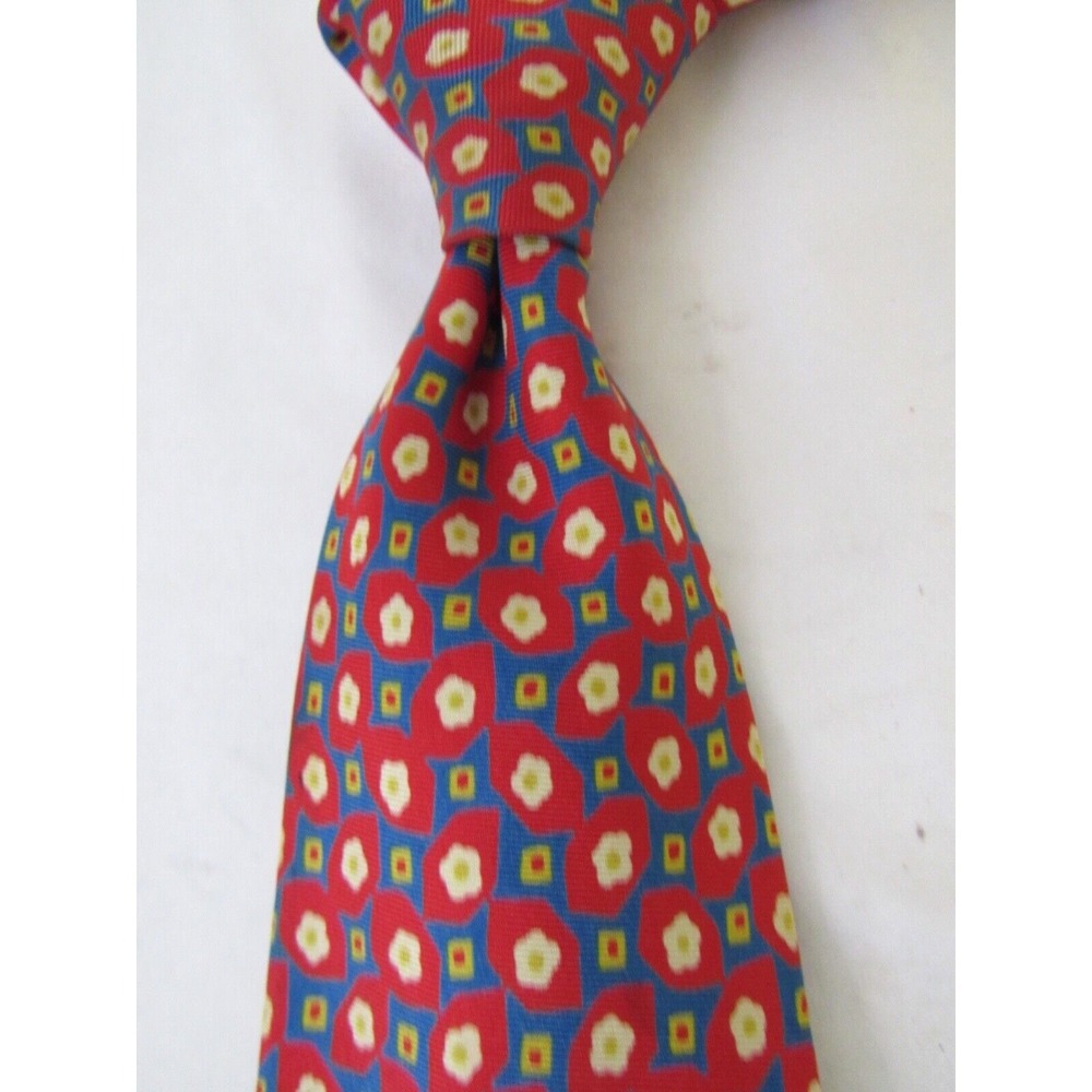 Michelson's of‎ London Pink Geometric 100% Silk Tie Men's